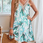 Lace Detail Printed V-Neck Sleeveless Dress