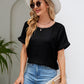 Round Neck Short Sleeve Blouse