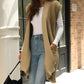Pocketed Open Front Cap Sleeve Cardigan
