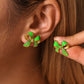 Stainless Steel Oil Drip Bow Stud Earrings
