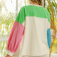 BiBi Color Block Patched Long Sleeve Top - Brand BiBi