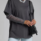 Faux Layered Round Neck Mesh Sleeve Top