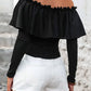 Ruffled Off-Shoulder Long Sleeve Blouse