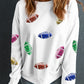 Football Round Neck Long Sleeve Sweatshirt