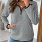 Perfee Texture Half Zip Long Sleeve Sweatshirt