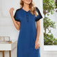 Contrast Stitching Contrast Short Sleeve Dress
