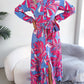 Tied Button Up Long Sleeve Dress