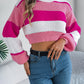 Color Block Round Neck Cropped Sweater