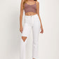 RISEN Full Size Distressed Cropped Straight Jeans