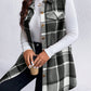 Honey Plus Size Pocketed Plaid Button Up Vest Coat