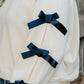 Contrast Bow Round Neck Long Sleeve Sweatshirt