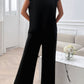 Devine Round Neck Short Sleeve Top and Pants Set
