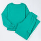 Full Size Round Neck Long Sleeve Top and Drawstring Pants Set