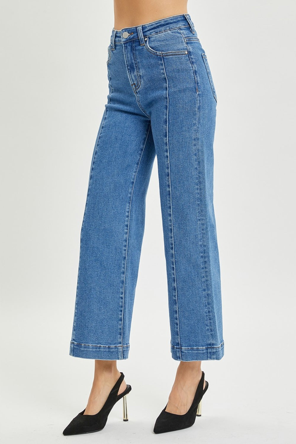 Risen Full Size High Rise Wide Leg Jeans *
