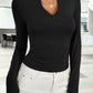 Notched Long Sleeve T-Shirt