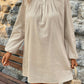 Half Button Mock Neck Long Sleeve Mini Shirt Dress