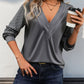 V-Neck Long Sleeve Top