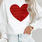 Valentine’s Day Heart White Round Neck Long Sleeve Sweatshirt