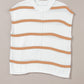 Striped Round Neck Cap Sleeve Sweater
