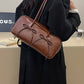 PU Leather Bow Trim Shoulder Bag