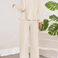 Tie Neck Balloon Sleeve Top and Pants Set