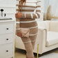 Color Block Round Neck Long Sleeve Midi Dress