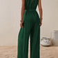 Tied Surplice Sleeveless Wide Leg Jumpsuit