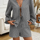 Devine Tied Long Sleeve Top and Shorts Set