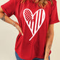 Full Size Heart Round Neck Short Sleeve T-Shirt