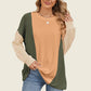 Double Take Texture Contrast Round Neck Long Sleeve T-Shirt