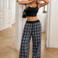 Plaid Wide Leg Pants