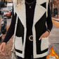 Full Size Contrast Open Front Sherpa Vest Coat