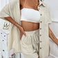 Button Up Half Sleeve Top and Shorts Set