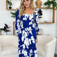 Double Take Full Size Floral Ruffle Hem Smocked Dress