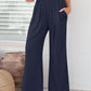 Elastic Waist Wide Leg Pants