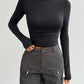 Backless Round Neck Long Sleeve T-Shirt