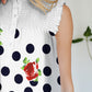 Frill Printed Mock Neck Top