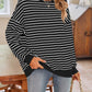 Lovelet Striped Round Neck Long Sleeve Sweatshirt