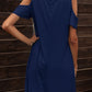 Floral Round Neck Cold-Shoulder Dress