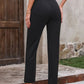Decorative Button Elastic Waist Pants
