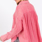 SAGE + FIG Frayed Hem Side Slit Button Down Shirt