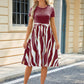 Printed Tie Waist Short Sleeve Dress