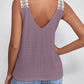 Lace Detail Waffle-Knit V-Neck Tank