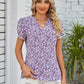Double Take Full Size Floral Notched Neck Blouse