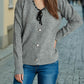 Tied V-Neck Long Sleeve Sweater