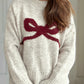Bow Round Neck Long Sleeve Sweater