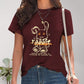 Rabbit Graphic Round Neck Short Sleeve T-Shirt