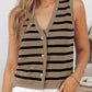 Striped V-Neck Knit Vest