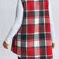 Honey Plus Size Pocketed Plaid Button Up Vest Coat