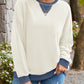 Contrast Round Neck Long Sleeve Sweatshirt